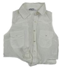 Bílá pruhovaná crop halenka New Look