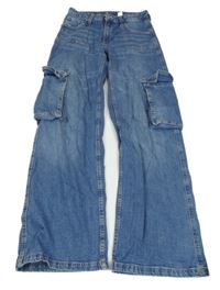 Modré cargo rifle H&M