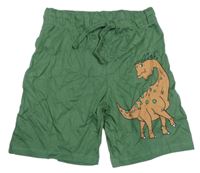 Zelené teplákové kraťasy s dinosaurem H&M