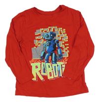 Červené triko s robotem PRIMARK