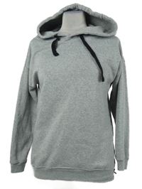 Dámská šedá melírovaná dlouhá mikina se zipy a kapucí 