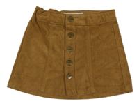 Hnědá semišová propínací sukně H&M