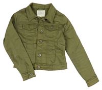 Khaki teplákovo/riflová crop bunda Halys