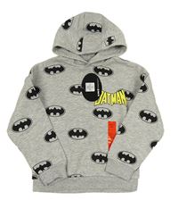 Šedá mikina s Batmanem a kapucí