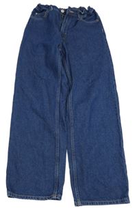 Tmavomodré loose fit waist rifle H&M