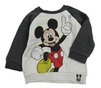 Bílo-tmavošedá mikina s Mickeym Disney