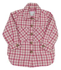 Fuchsiovo-bílá vzorovaná košilová bunda Matalan