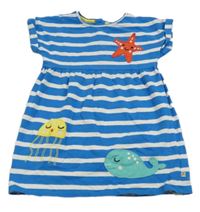 Modro-bílé pruhované šaty s hvězdicí 