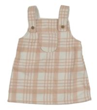 Světlerůžovo-bílé kostkované fleecové laclové šaty zn. George