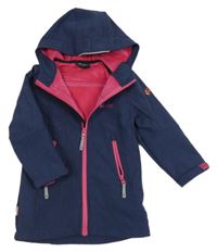 Tmavomodrá softshellová bunda s kapucí Trollkids