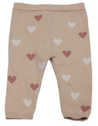 Růžové pletené tepláky se srdíčky M&S