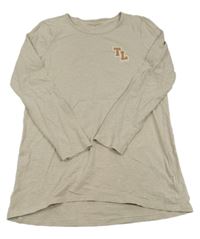 Béžové melírované dlouhé triko s písmeny TCM vel.176