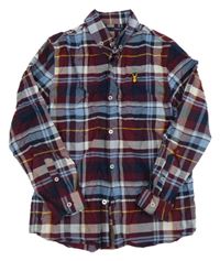 Vínovo-světlemodro-bílá kostkovaná košile Next