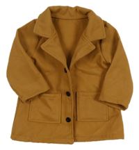 Medový flaušový kabát Shein