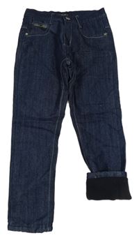 Tmavomodré zateplené rifle Schialy