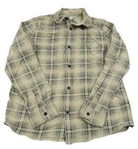 Béžovo-černá kostkovaná košile s nápisem River Island