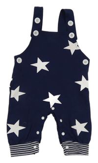 Tmavomodré laclové tepláky s hvězdami 