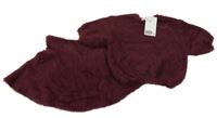 Nové - 2 set - Vínový chlupatý crop svetr + sukně H&M