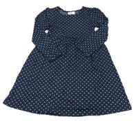 Tmavomodré puntíkaté šaty Topolino
