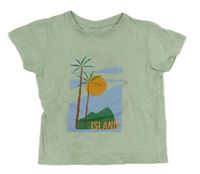 Zelenkavé tričko s obrázkem 