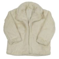 Smetanová kožešinová bunda Shein