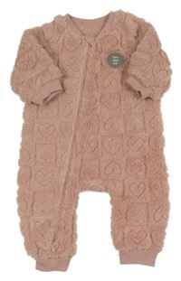 Nové - Světlerůžový huňatý overal