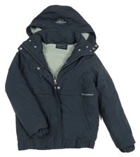 Tmavošedá šusťáková zimní bunda s odepínací kapucí Felix Buhler