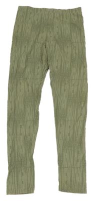 Khaki vzorované legíny River Island