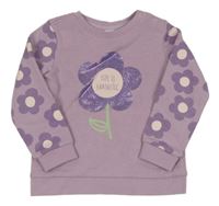 Lila mikina s kytičkami Dopodopo