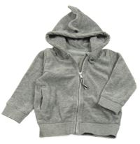 Šedá sametová propínací mikina s kapucí M&S