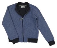 Modrá melírovaná propínací mikina 