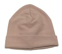 Starorůžová žebrovaná čepice