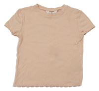 Lososové žebrované tričko H&M