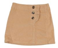 Světlerůžová manšestrová sukně s knoflíky C&A