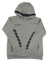 Šedá sportovní mikina s kapucí Hummel