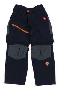 Tmavomodro-šedé šusťákové outdoorové kalhoty Lupilu