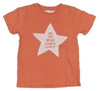 Oranžové tričko s hvězdičkou Zara