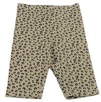 Béžovo-černé vzorované elastické kraťasy H&M