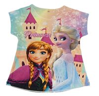Bílo-barevné tričko s Frozen 