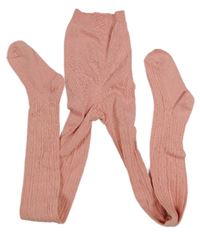 Růžové vzorované punčocháče Primark