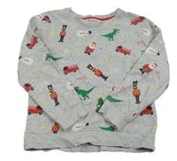 Šedá mikina s vánočním motivem H&M