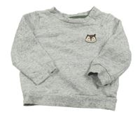 Šedá melírovaná mikina se zvířátkem C&A