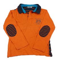 Oranžovo-pruhované polo triko NKY