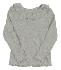 Šedé žebrované triko s límečkem George 