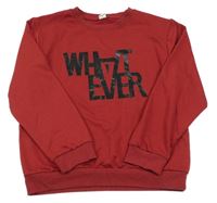 Červená mikina s nápisem Shein