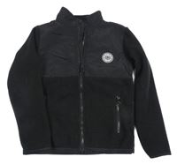 Černá fleecovo/šusťáková bundomikina Primark