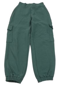 Zelenošedé cargo cuff kalhoty Zara