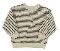 Smetanovo-černá proužkovaná mikina H&M