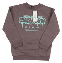 Nové - Fialovošedá mikina s nápisem George 