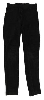 Černé sametové žebrované kalhoty LC Waikiki